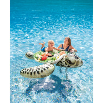 Intex Ride On Inflatable Turtle Pool Float, Multicolour