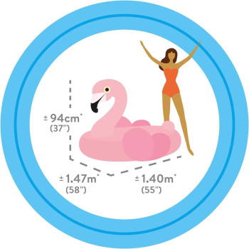 Intex Inflatable Flamingo Ride On, 142 x 137 x 97 cm, Pink, 57558