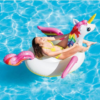 Intex Inflatable Ride On Unicorn Pool Float, Multicolour, 57561