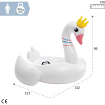 Intex Inflatable Majestic Swan Ride On, 1.42m x 1.37m x 99cm, White, 57562NP