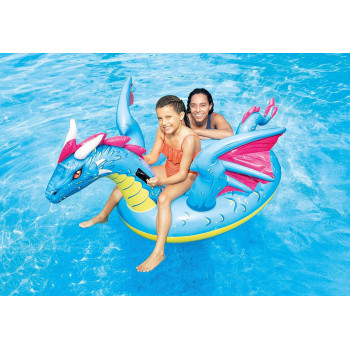 Intex Mystical Dragon Ride On Inflatable Pool Float, 201 x 191cm, Large, Multicolour
