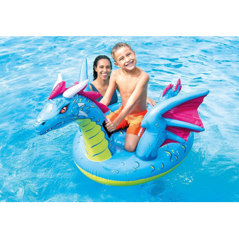 Intex Mystical Dragon Ride On Inflatable Pool Float, 201 x 191cm, Large, Multicolour