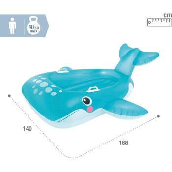 Intex inflatable Blue Whale Ride On Water Float, Blue Colour