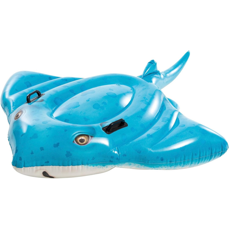 Intex Deflated Stingray Ride On Pool Float, 1.85m x 1.45m, Blue, 57576NP