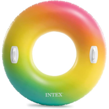 Intex Inflatable And Foldable Rainbow Ombre Tube, Multicolour