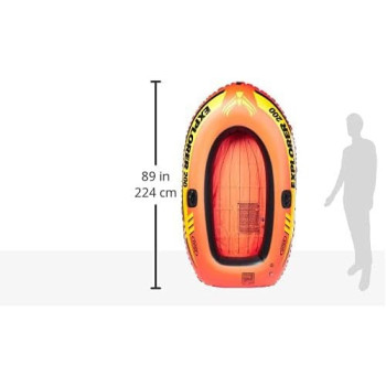 Intex Explorer 200 Inflatable Boat For 2 Person, 185 x 94 x 41cm, Orange, 58330Ep