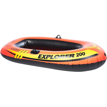 Intex Explorer 200 Inflatable Boat For 2 Person, 185 x 94 x 41cm, Orange, 58330Ep