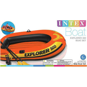 Intex Explorer 300 Inflatable Boat Set For 3 Person, 211 x 117 x 41cm, 58332