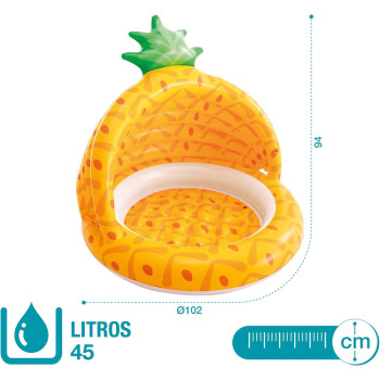 Intex Inflatable Pineapple Baby Pool, 102 x 94 cm, Yellow Colour