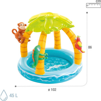 Intex Tropical Island Baby Pool, 102 x 102 x 86 cm, Multicolour