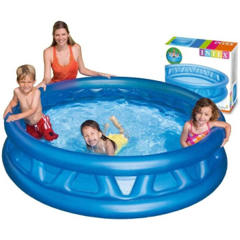 Intex Childrens Inflatable Circular Swimming Pool With Relief, Blue Colour