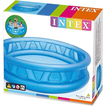 Intex Childrens Inflatable Circular Swimming Pool With Relief, Blue Colour