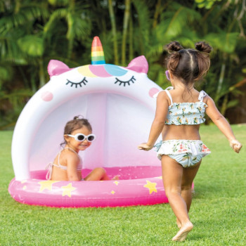 Intex Vinyl Round Shape Caticorn Pool For Baby, Multicolour