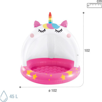 Intex Vinyl Round Shape Caticorn Pool For Baby, Multicolour