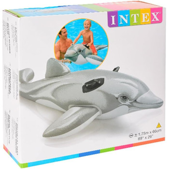 Intex Lil Dolphin Pool Floater, Grey Colour, 58535