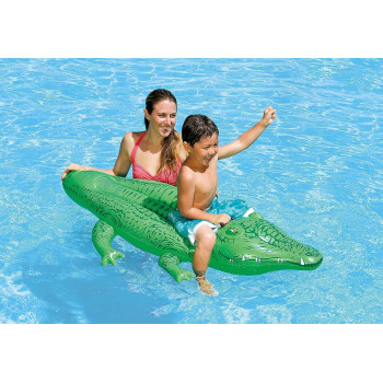 Intex Gator Ride On Inflatable Pool Float, Small Alligator, Green, 58546