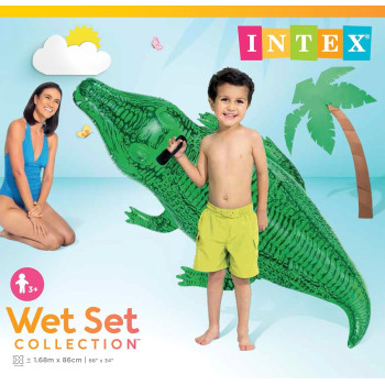 Intex Gator Ride On Inflatable Pool Float, Small Alligator, Green, 58546