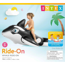 Intex Whale Ride On Floating Raft, Black/White, 58561