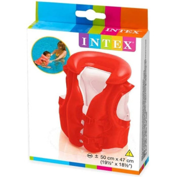 Intex Swim Vest With Inflatable Collar, Red Colour, 58671