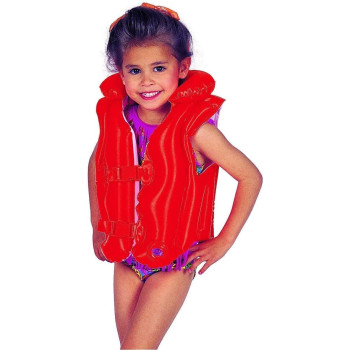 Intex Swim Vest With Inflatable Collar, Red Colour, 58671