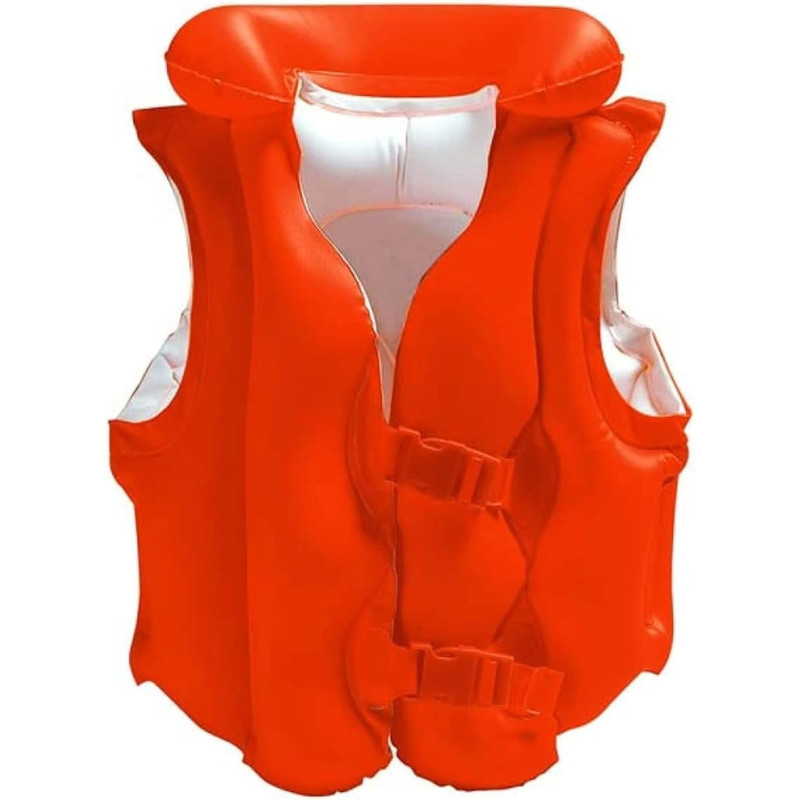 Intex Swim Vest With Inflatable Collar, Red Colour, 58671