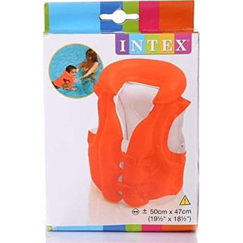 Intex Deluxe Swim Vest With Inflatable Collar, Orange, Large, 58671