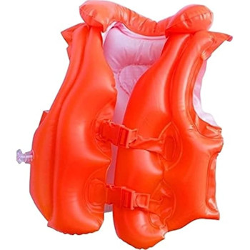 Intex Deluxe Swim Vest With Inflatable Collar, Orange, Large, 58671