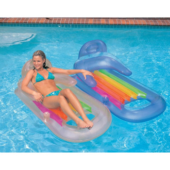 Intex King Kool Inflatable Lounging Swimming Pool Float, Multicolour, Large, 58802