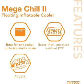 Intex 58821EP Inflatable Mega Chill II 72 Can Beverage Cooler Float With Lid, Multicolour