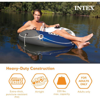 Intex River Run 1 Inflatable Tube, Blue/White, 58825
