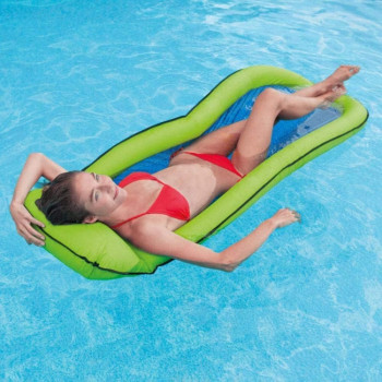 Intex Inflatable Mesh Lounge Floating Raft, Green, 58836