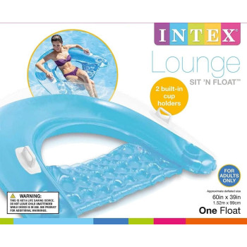 Intex Sit N Float Classic Inflatable Raft Swimming Pool Lounge, Blue Colour