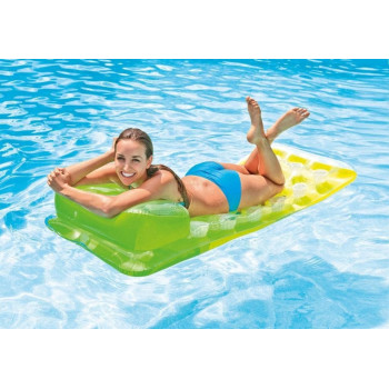 Intex Unisexs Deluxe Designer Inflatable Lilo, Perfect For The Beach Or Swimming Pool, 188cm x 71cm, Assorted Colours, 58890