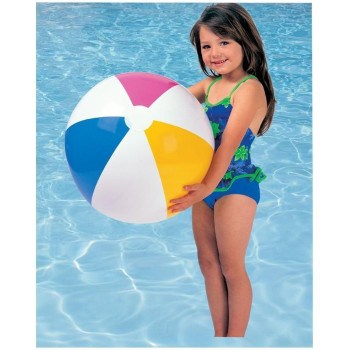 Intex 24 Inch Glossy Beach Ball, Multicolour, 59030