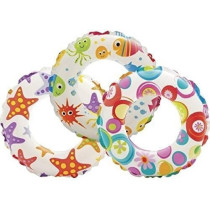 Intex Inflatable Lively Print Swim Rings, Multicolour, 59241