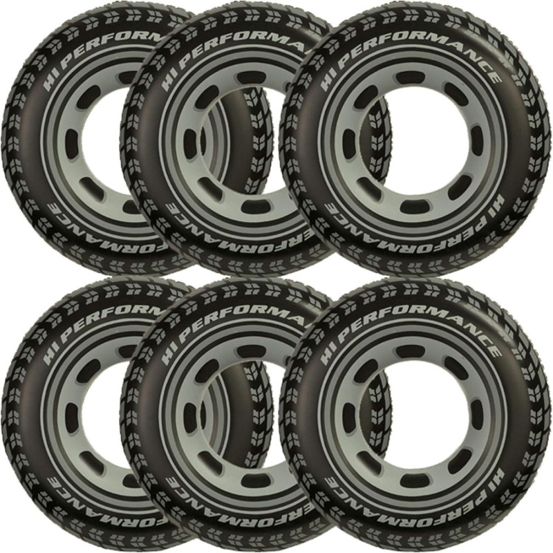 Intex Inflatable 36 Inch Giant Tire Tubes For Swimming Pool, Lake, Ocean, 6 Pack