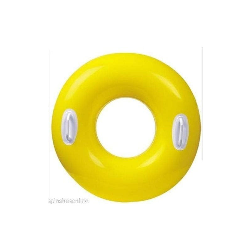 Intex Hi Gloss Inflatable Swim Ring Float With Handles, Yellow, 59258
