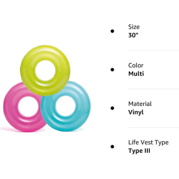 Intex 30 Inch Transparent Tubes, Multicolour, 43227-2120, Pack Of 3