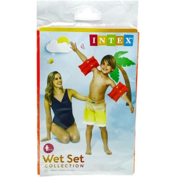 Intex Plastic Inflatable Swim Armbands, Orange Colour