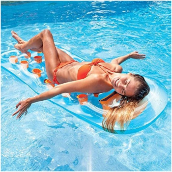 Intex 18 Pocket Suntanner Lounge Floating Lounger, 59895EP, Set Of 2