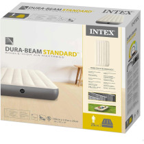 Intex Dura Beam Series Single High Airbed, Taupe/Grey, One Size, 64101