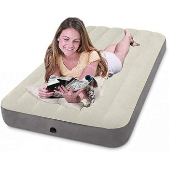 Intex Deluxe Single Airbed, 30 x 20 x 10 cm, Taupe/Grey, 64101