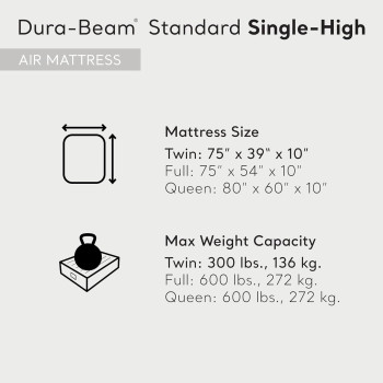 Intex Twin Style Dura Beam Standard Single High Air Mattress Series, Tan Colour