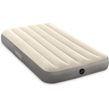Intex Twin Style Dura Beam Standard Single High Air Mattress Series, Tan Colour