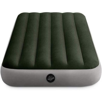 Intex Twin Dura Beam Prestige Downy Airbed, Green/Gray