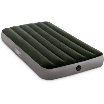 Intex Twin Dura Beam Prestige Downy Airbed, Green/Gray