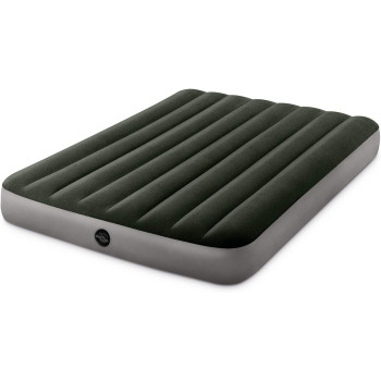 Intex Full Dura Beam Prestige Downy Airbed, Green/Gray