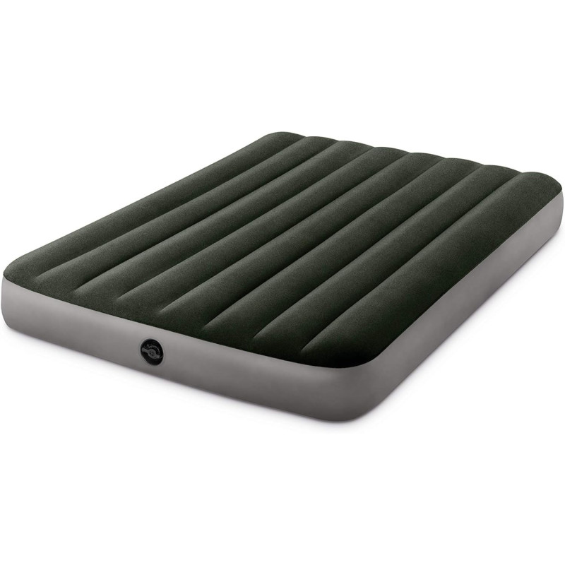 Intex Full Dura Beam Prestige Downy Airbed, Green/Gray