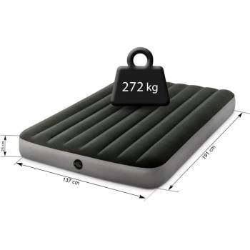 Intex Dura Beam Standard Prestige Air Mattress, Full Size, 10Inch Bed Height, 600lb Weight Capacity, Pump Sold Separately Green, 64108E