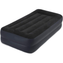 Intex Twin, Single Pillow Rest Raised Airbed With Fiber Technology And Built In Pump, Black, 99cm x 1.91 m x 42 cm, 64122GB